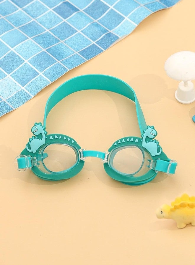 Yellow Bee Charming Dino-Themed 3D Swimming Goggles with Fun Spike Design for Boys, Green - Image 2