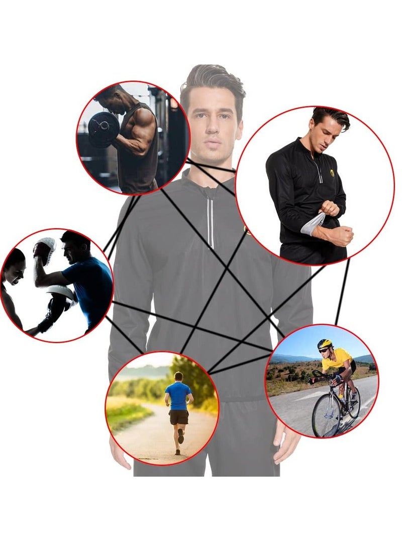 Generic - Sauna Sweat Suits Shirt Waist Trainer for Men Compression Vest Workout Gym Clothes Sweat Enhancer Long Sleeve Workout Shaper Sweatsuit for Maximum Performance and Thermogenic Activity Boost L - Image 1