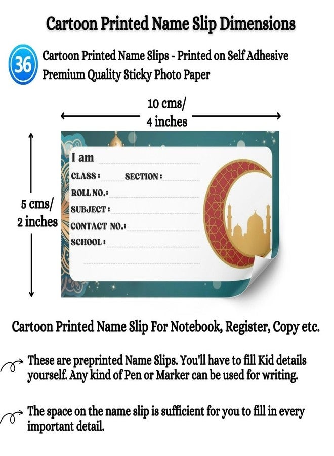 AanyaCentric 36 Pieces Name Sticker for Kid | 4 x 2 inch | Self Fill in Sticky Labels for Book Register Copy - Image 3