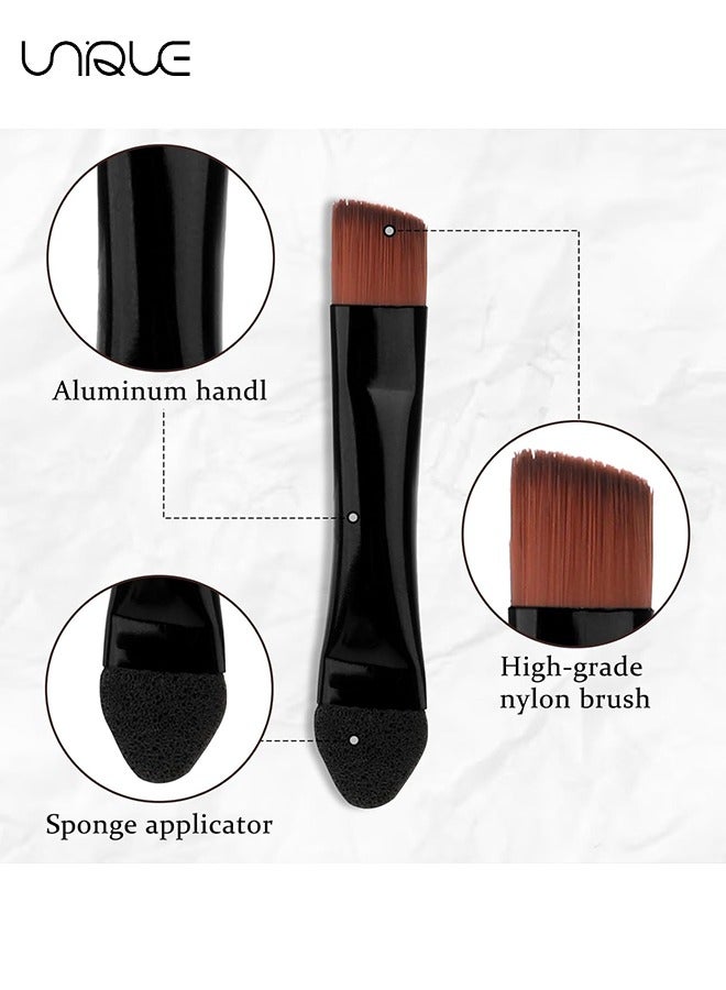 Unique 30Pcs Eyeshadow Brushes, Double-Sided Eyeshadow Sponge Brush with Brow Brush Set, Portable Eye Makeup Brush, Travel Eyeshadow Eyeshadow Brush, Portable Makeup Tools (Black)  - Image 3
