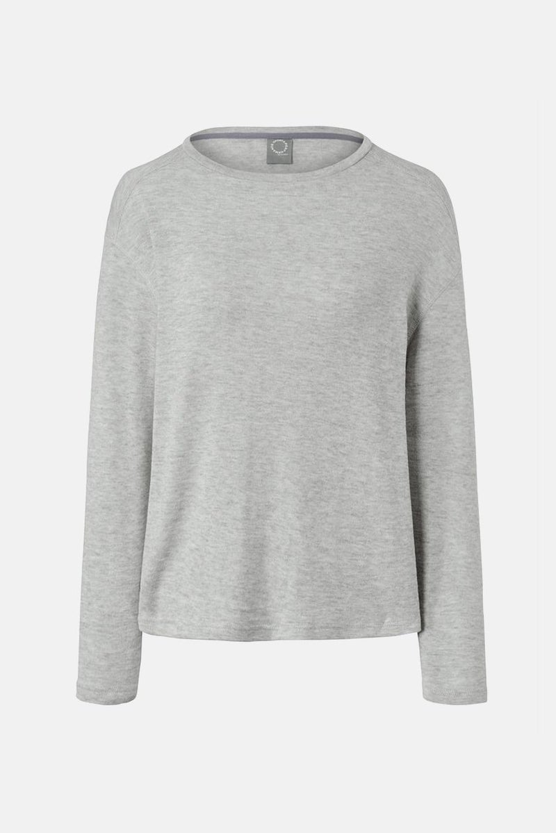 Tchibo سويت شيرت نسائي بياقة دائرية مريحة، رمادي - Image 3