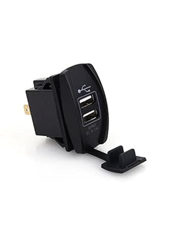 Blue LED Dual USB Car Charger 5V 3 1A Waterproof 12V 24V With Rocker Switch - Image 1
