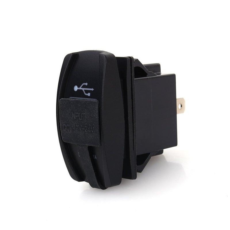 Blue LED Dual USB Car Charger 5V 3 1A Waterproof 12V 24V With Rocker Switch - Image 3