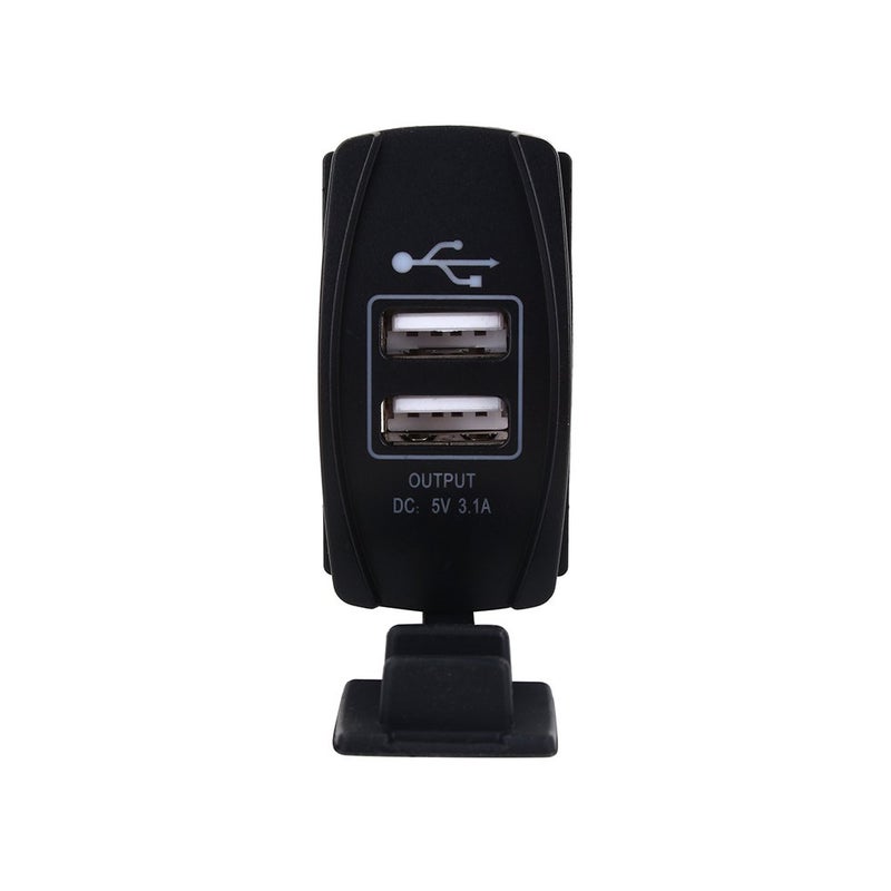 Blue LED Dual USB Car Charger 5V 3 1A Waterproof 12V 24V With Rocker Switch - Image 5