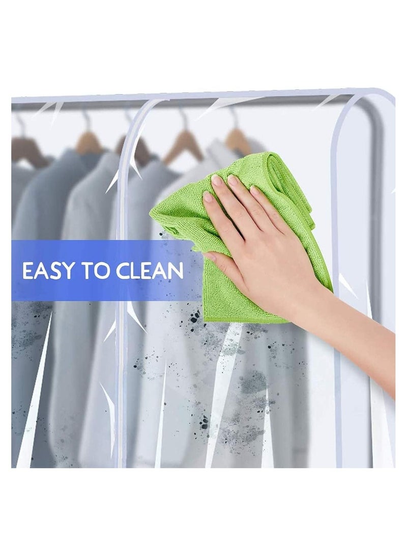 Arabest Floor-Standing Hanger Dust Cover, Clear Garment Rack Cover For Rolling Clothes Rack, Garment Storage Bags with Zipper for Long Dresses, Suit, Coat, Dustproof Protector (XS/100x50x150cm)  - Image 5