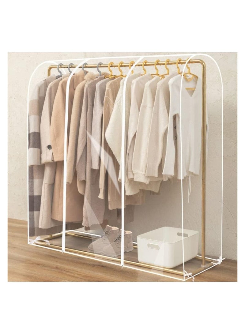 Arabest Floor-Standing Hanger Dust Cover, Clear Garment Rack Cover For Rolling Clothes Rack, Garment Storage Bags with Zipper for Long Dresses, Suit, Coat, Dustproof Protector (XS/100x50x150cm)  - Image 4