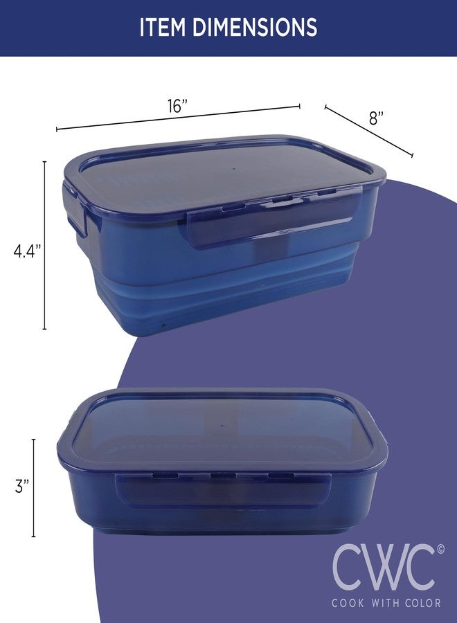 كوك ويذ كولرز وعاء خلط قابل للطي من كووك وذ كولور - وعاء رشّ خالٍ من الفوضى - مثالي للسمك المقلي، والدجاج المقلي، وحلقات البصل، وأجنحة الدجاج، وغيرها، لون كحلي - Image 4