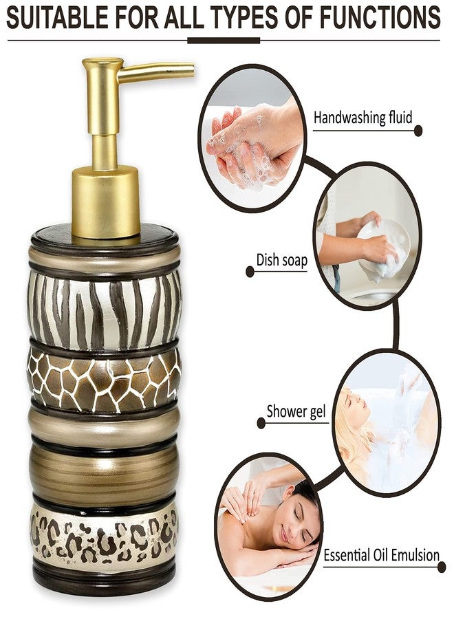 Popular Bath Safari Stripes Modern Bath Accessories Lotion Pump Modern Classic Contemporary Decorative Beautiful Designs Bathroom Decor Set for Home Luxury Bathroom, Chocolate - Image 3