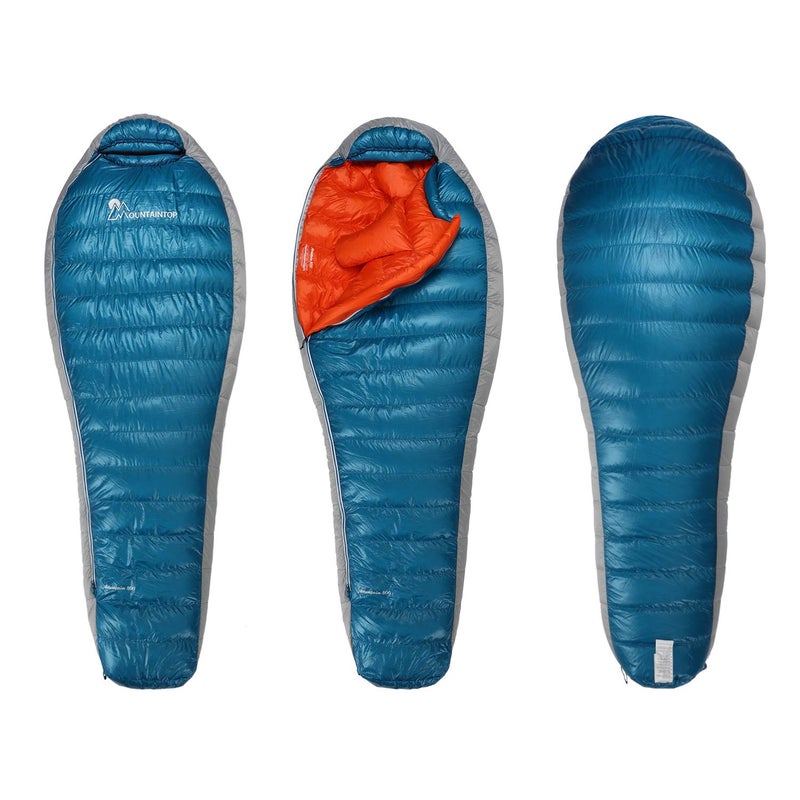 Mountaintop Down Sleeping Bag 15 Degree F 650 Fill Power for Backpacking Ultralight Compact Portable Hiking Camping With Compression Sack for Adults Teen 800gBlue New