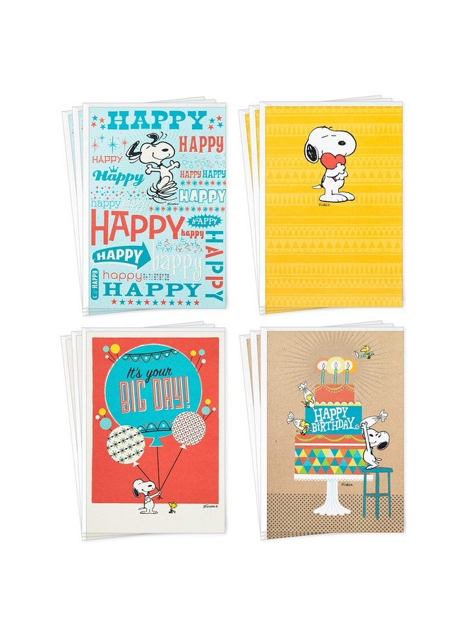 Hallmark Peanuts Birthday Cards Assortment, Snoopy Designs (12 Cards with Envelopes) - Image 1