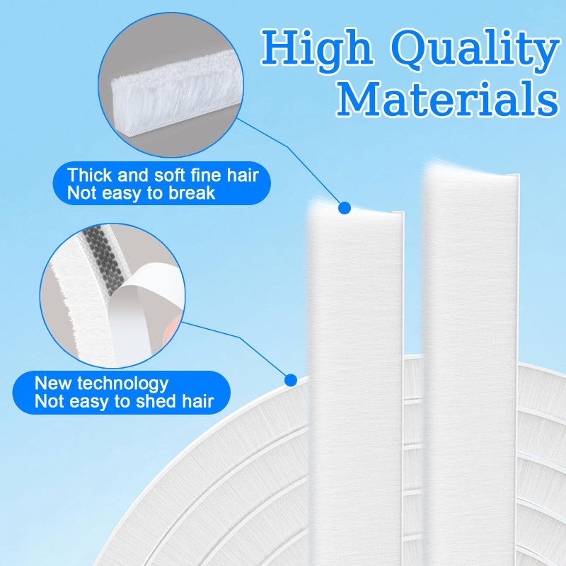 CHENYA Weather Stripping Door Window Seal Strip 33 Ft, Selfadhesive Strong Adhesion, soundproofing, Draft Blocker, Dustproof, Suitable for Doors and Windows Cabinet Doors, 0.2 Inch Thick, White - Image 3