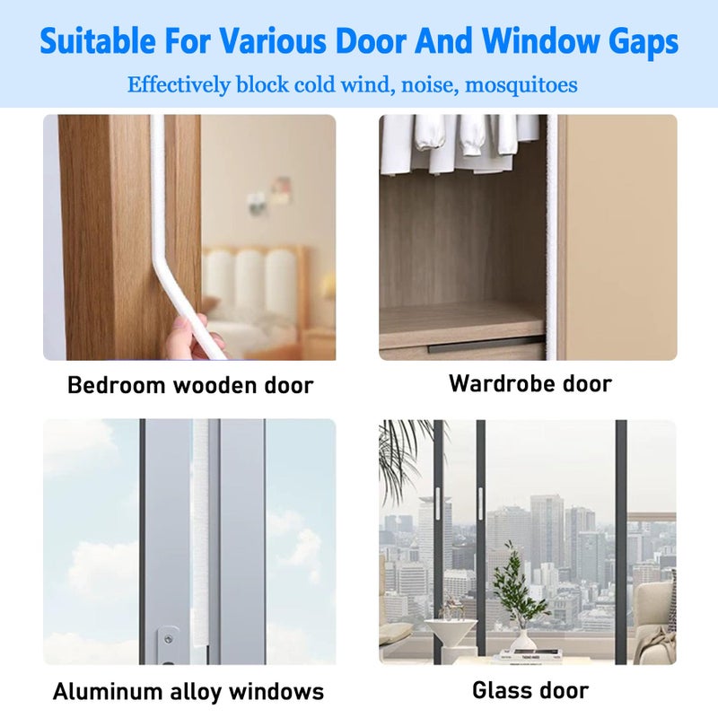 CHENYA Weather Stripping Door Window Seal Strip 33 Ft, Selfadhesive Strong Adhesion, soundproofing, Draft Blocker, Dustproof, Suitable for Doors and Windows Cabinet Doors, 0.2 Inch Thick, White - Image 2
