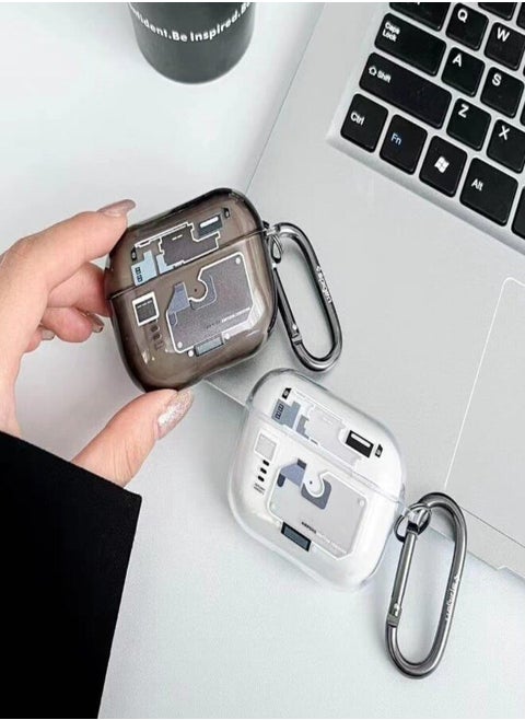 Protective Case for Air pod Pro 2, Soft Silicone Shock Absorption Case with Keychain for Air pod Pro 2 (Front Visible LED Light) (Zero One)