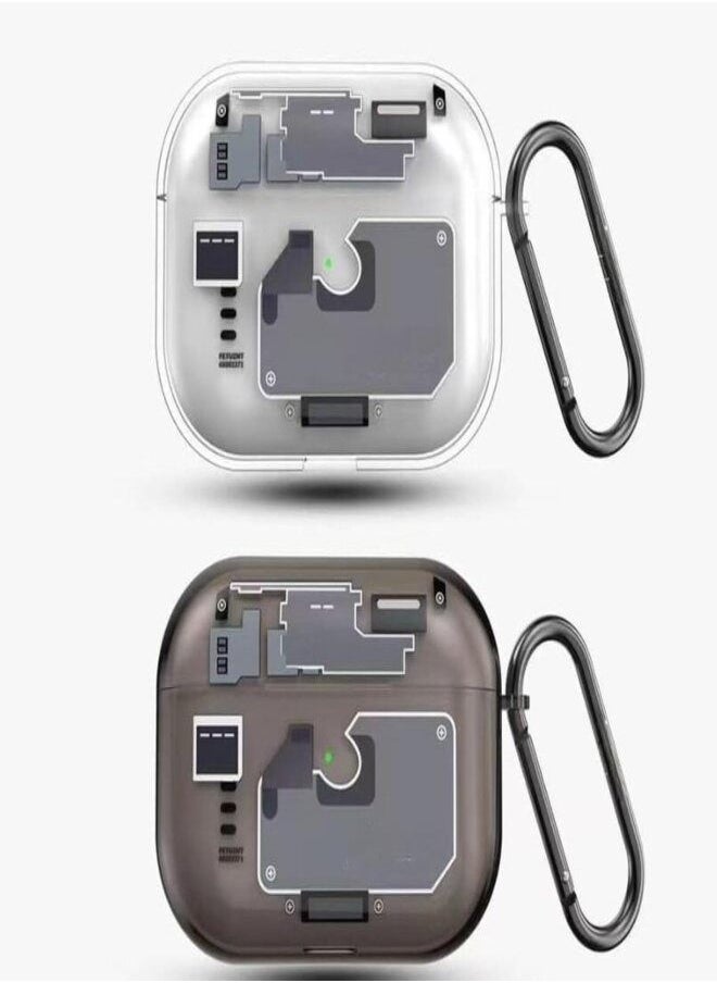 Spigen - Protective Case for Air pod Pro 2, Soft Silicone Shock Absorption Case with Keychain for Air pod Pro 2 (Front Visible LED Light) (Zero One) - Image 1
