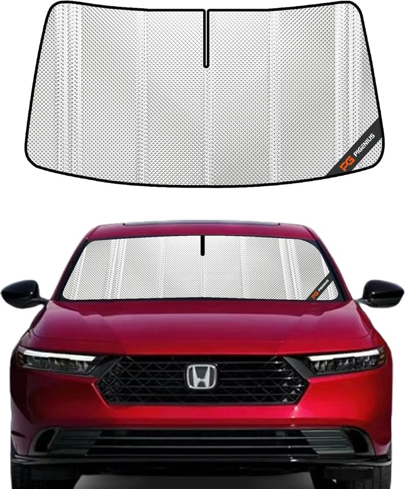 Pigenius Windshield Sun Shade for Honda Accord 2023-2025 - Full Coverage Rearview Mirror Shade - Image 1