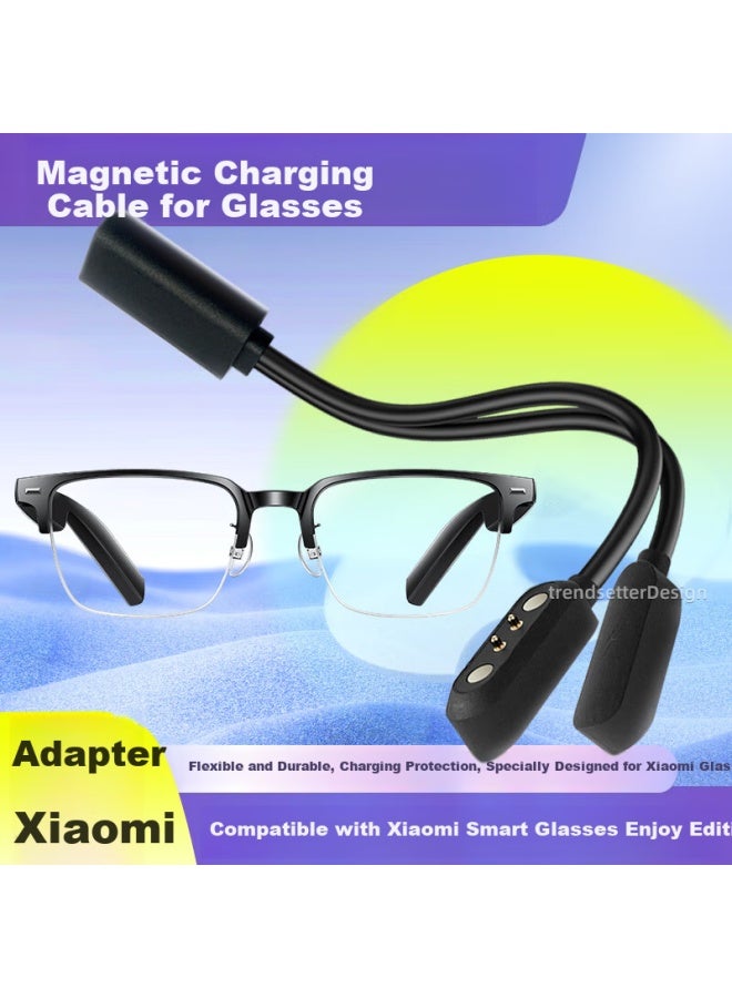 Yingqian Charging Cable For Xiaomi Yueliang Edition Glasses Charger Mijia Smart Audio Glasses One Drag Two Magnetic Charging Cable Data Line Accessories