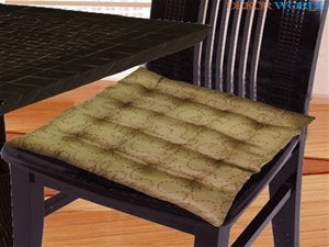 Dekor World Golden Allover Sequin Chair Pad(16"X16"/40cmx40cmGolden) - Image 1
