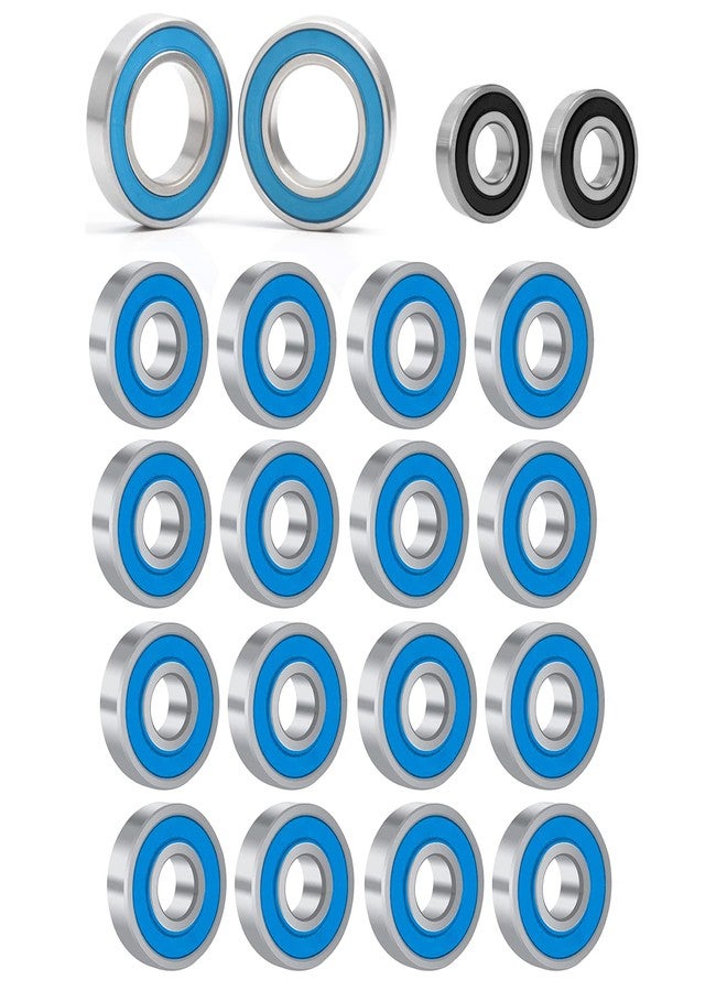 AMK 20pcs SCX24 Rubber Sealed Bearings Set, Steel Ball Bearing Set for Axial SCX24 90081 AXI00001 AXI00002 AXI00004 AXI00005 AXI00006 1/24 RC Crawler Car Upgrade Parts - Image 1