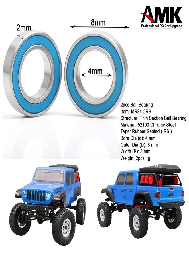 AMK 20pcs SCX24 Rubber Sealed Bearings Set, Steel Ball Bearing Set for Axial SCX24 90081 AXI00001 AXI00002 AXI00004 AXI00005 AXI00006 1/24 RC Crawler Car Upgrade Parts - Image 2