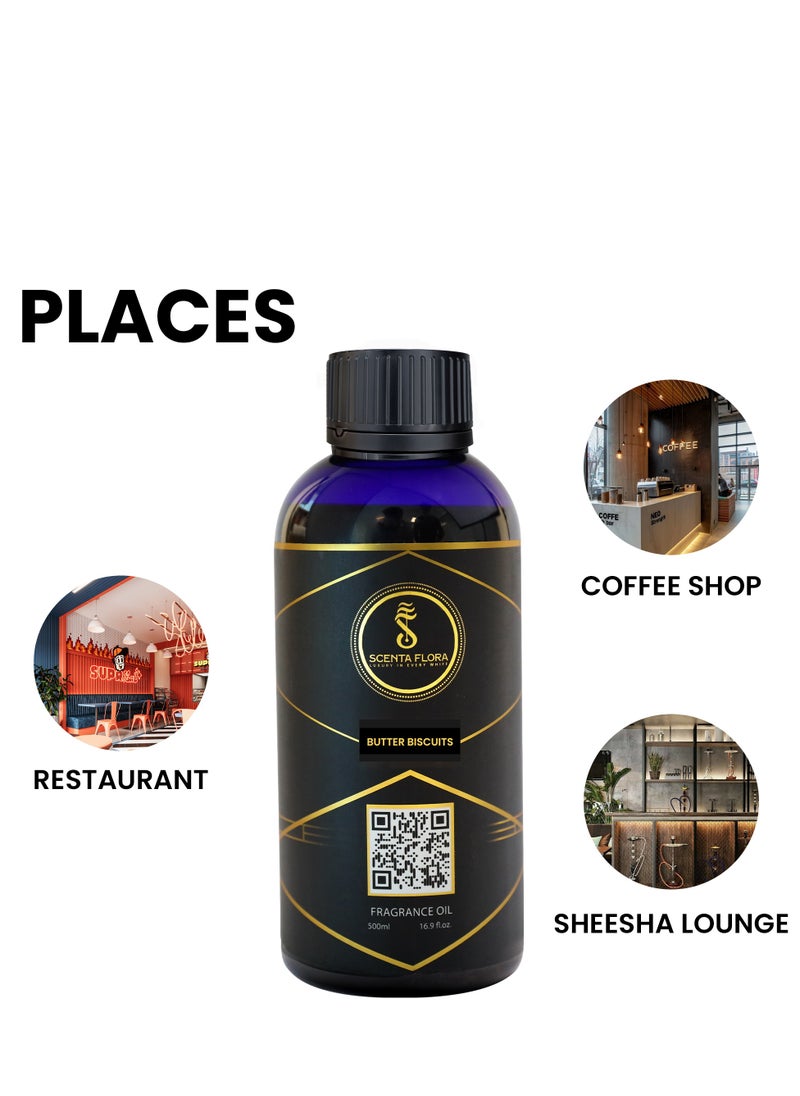 Scenta Flora Butter Biscuits Fragrance Oil for Scent Diffusers Aromatherapy 500ml | IFRA Certified | Blend of Almond, Biscuit, and Vanilla | Ideal for Coffee Shops and Restaurants  - Image 2