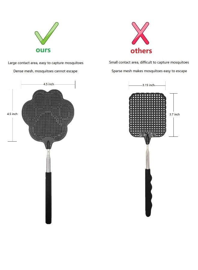 Generic 3Pcs Extendable Fly Swatter Manual, Telescopic Fly Swatters Heavy Duty Set, Bug Swatter with Adjustable Long Handle, Mosquito Killer Flyswatter Swatter for Indoor,Outdoor, School - Image 3