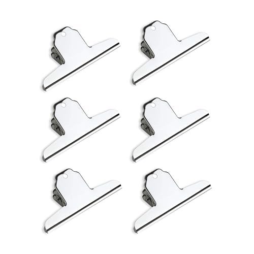 oddpod™ 6 Pcs Dingli Large Stainless Steel Paper Clip/Money Binder Clamp for Home Office School Supplies - 5 Inches - Image 1
