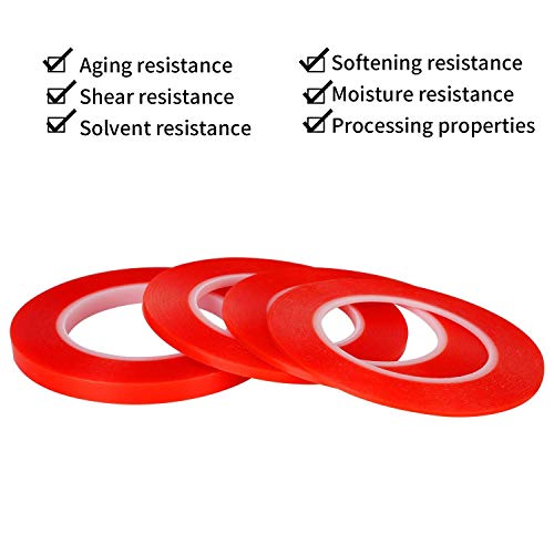 Kaisiking 2mm / 3mm / 5mm / 10mm x 25M Clear Heat Resistant Double Sided Tape Strong Adhesive Tape for Cell Phone, iPhone iPad, iMac, Electronic LCD Touch Screen Repair - Image 2