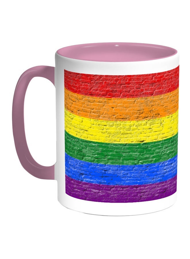 RYN Wall Printed Coffee Mug Pink/Red/Yellow 11ounce