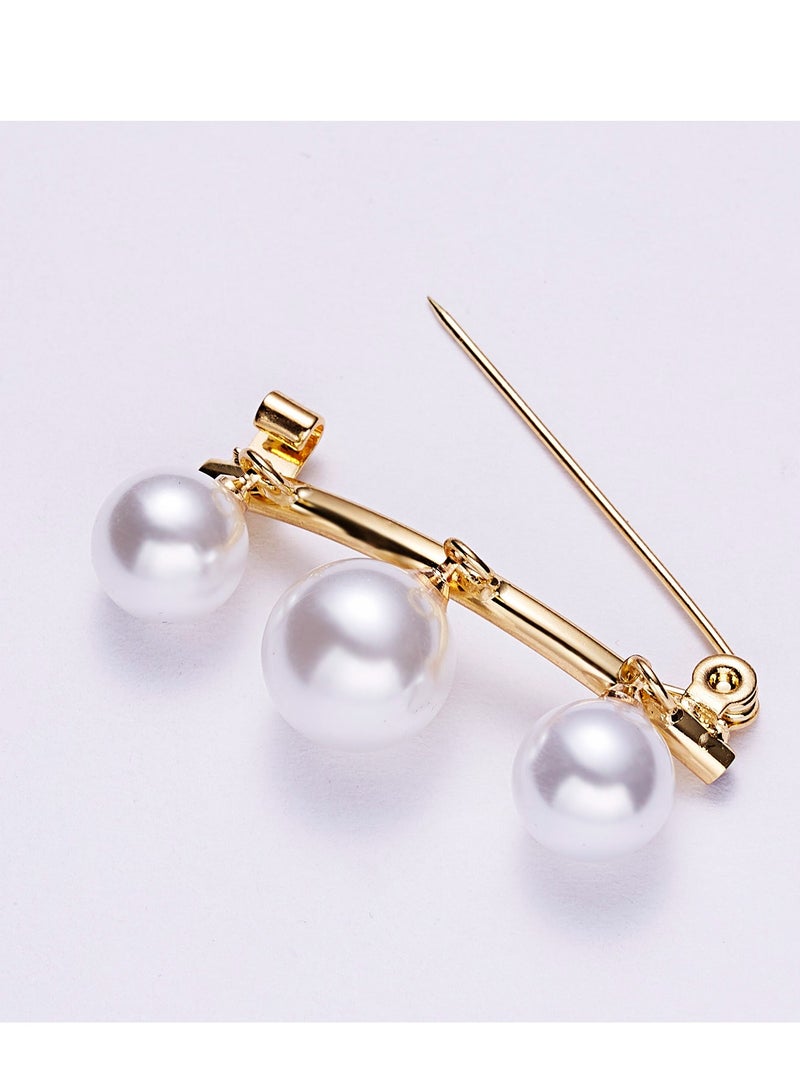 AROAQ Artificial Pearl Brooch Pins, Anti-exposure Neckline Safety Pins, Multipurpose Fixed Straps Charm Safe Pin Brooches, Sweater Shawl Clips For Women Girls - Image 2