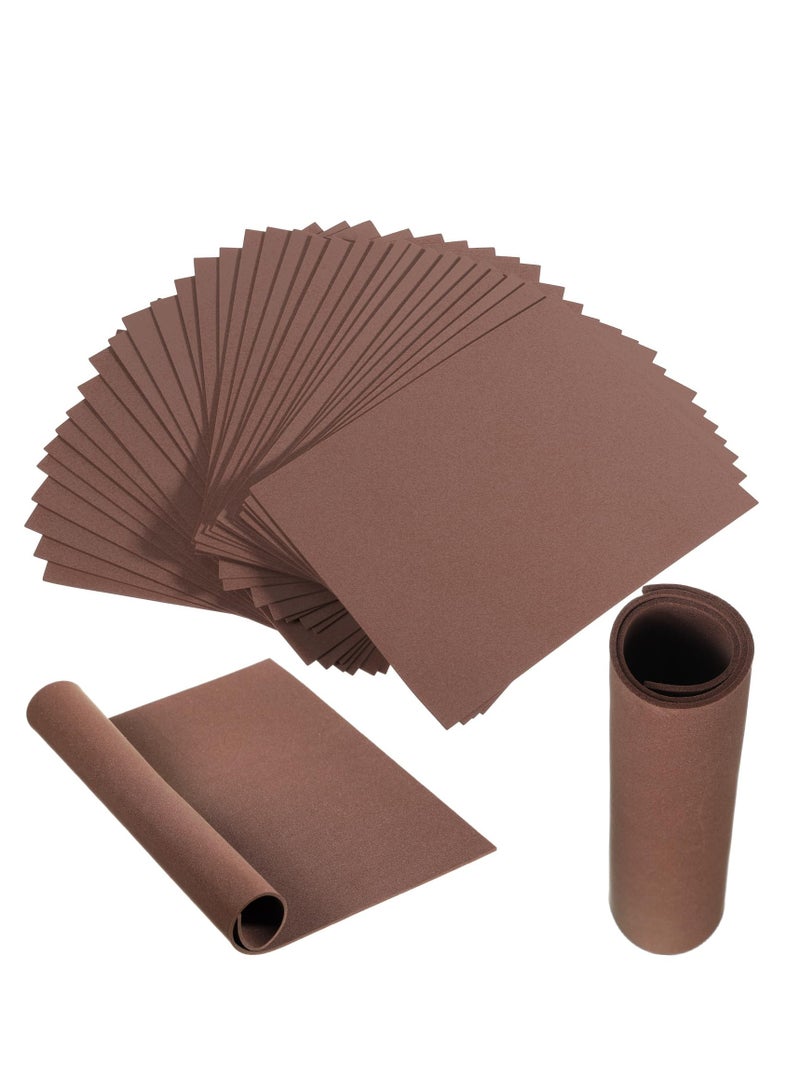 Captaintech 50 Pcs Brown EVA Foam Sheets 9 x 12 Inch 2mm Craft Paper for DIY Art Projects Office Supplies - Image 1