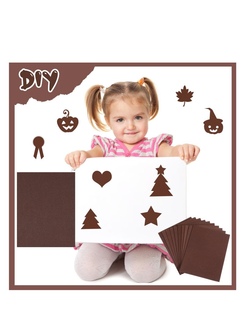 Captaintech 50 Pcs Brown EVA Foam Sheets 9 x 12 Inch 2mm Craft Paper for DIY Art Projects Office Supplies - Image 3