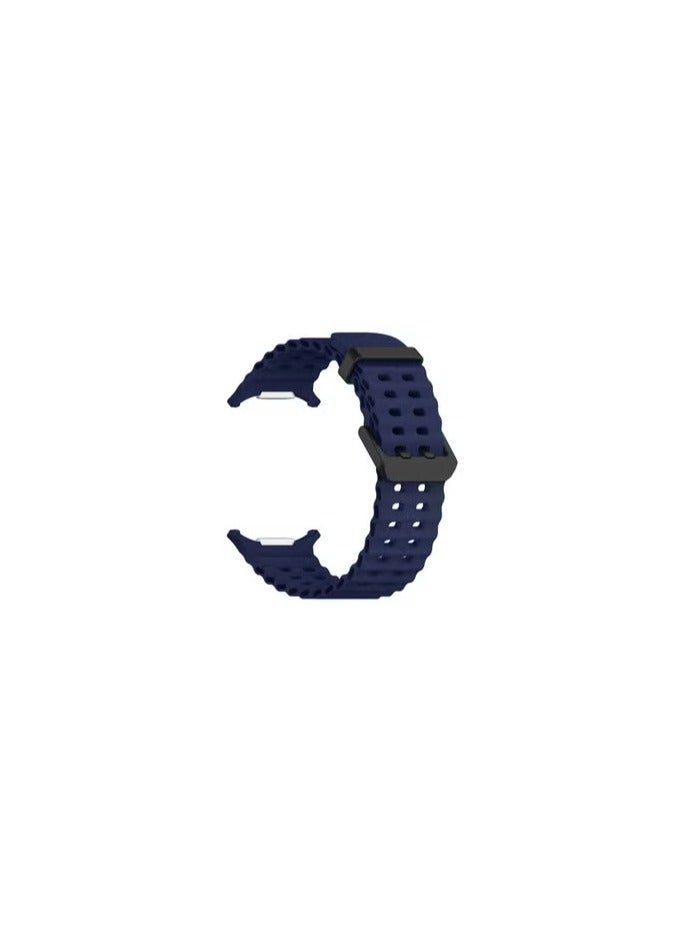 CATANES (for Samsung Galaxy Watch 7 Ultra 47mm) Silicone Band Soft Ocean Silicone Sport Strap Replacement Accessory Dark Blue - Image 2