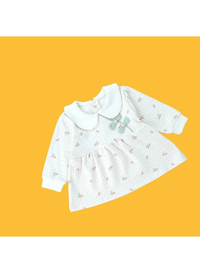 LITTLE SURPRISE BOX 2pcs Light Green Little Florals and Bows Long Frock style Top with matching full Pants