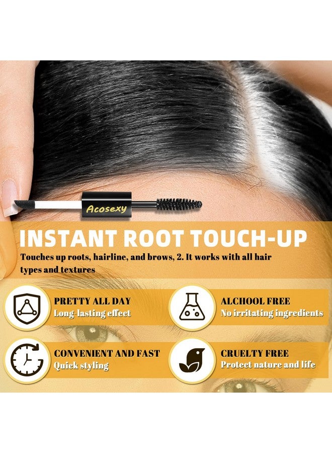 New Cover Touch Up Gray Brush-in Wand,Quick Cover Root Touch Up Rescue, Mascara Natural Water-Resistant Temporary Gray Concealer Cover Up Brush for Hair Mustache & Beard (Black, 1 Pack)
