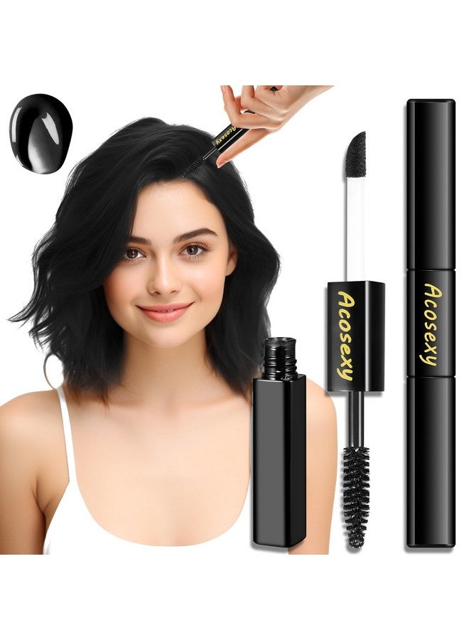 New Cover Touch Up Gray Brush-in Wand,Quick Cover Root Touch Up Rescue, Mascara Natural Water-Resistant Temporary Gray Concealer Cover Up Brush for Hair Mustache & Beard (Black, 1 Pack)