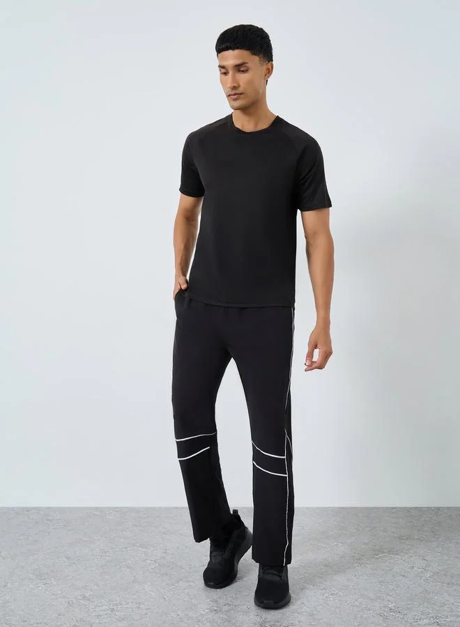 Styli Active Raglan Sleeve Core Athleisure T-Shirt with Back Print