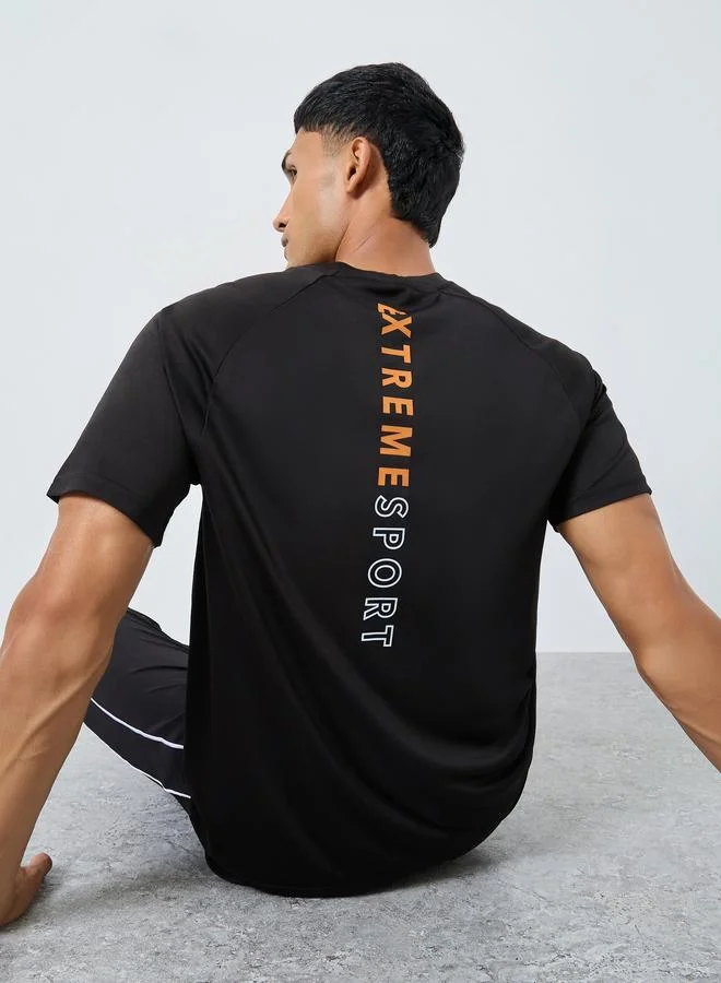Raglan Sleeve Core Athleisure T-Shirt with Back Print