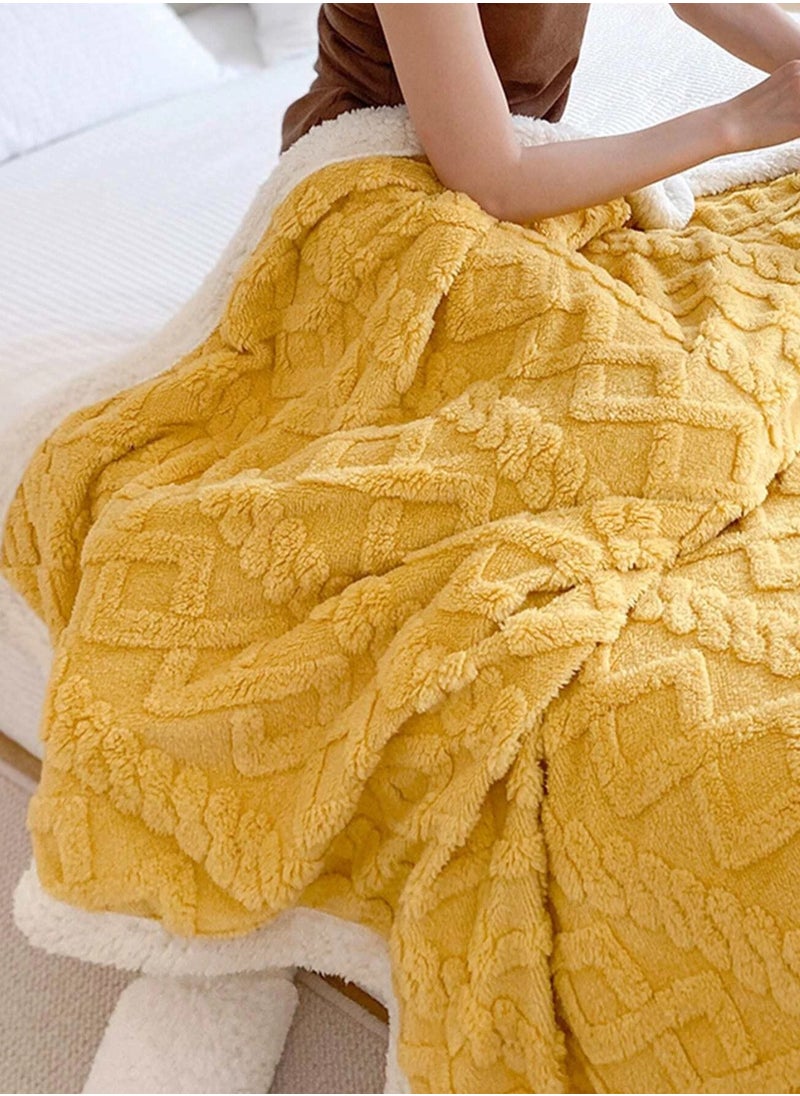 DubaiGallery Flannel Simple Double Layer Quilted Quilt, Winter Bed Sheet Quilt, Composite Leisure Blanket Warm blankets in winter  - Image 3