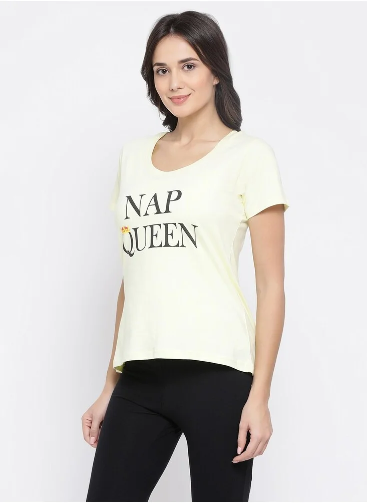 Clovia Text Print Top  - 100% Cotton