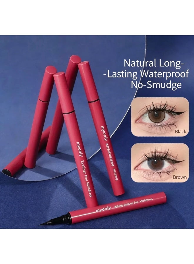 Myonly 2PCS, MYONLY Liquid Eyeliner, Matte Eyeliner, Precise Tip, Long-lasting Eyeliner, Suitable For Bold Eye Makeup, Smooth And Silky. 01# Black - Image 4