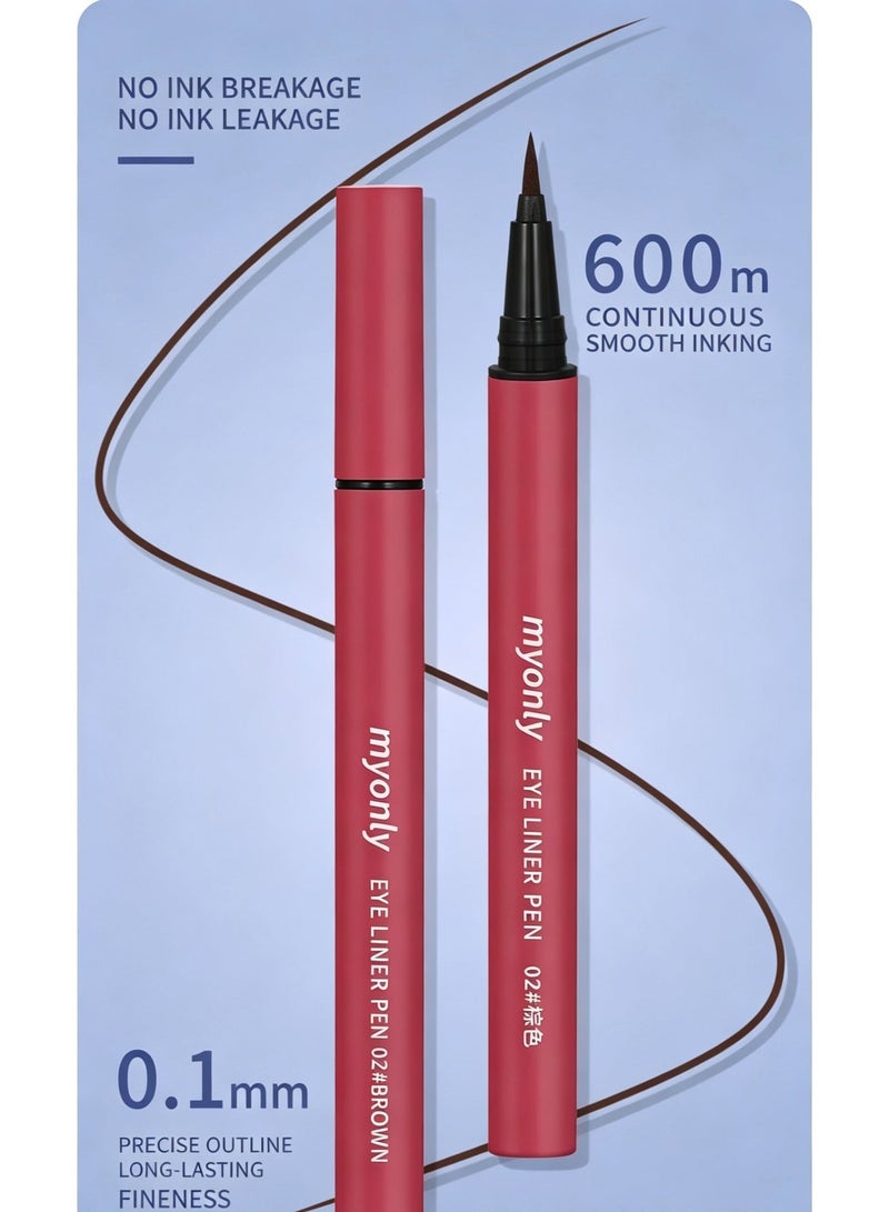 Myonly 2PCS, MYONLY Liquid Eyeliner, Matte Eyeliner, Precise Tip, Long-lasting Eyeliner, Suitable For Bold Eye Makeup, Smooth And Silky. 01# Black - Image 1