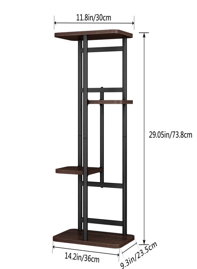 LINZINAR Plant Stand 4 Tier 5 Potted Indoor Plant Shelf Multiple Stands for Garden Corner Balcony Living Room (4 Tier 5 Potted, Black Oak) - Image 5