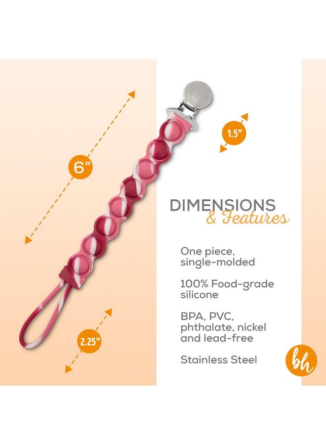 بوجينغ هيد مشبك مصاصة بابل بوب الحسي من السيليكون من بوجين هيد باسي جريب، لون أحمر دوار - Image 3