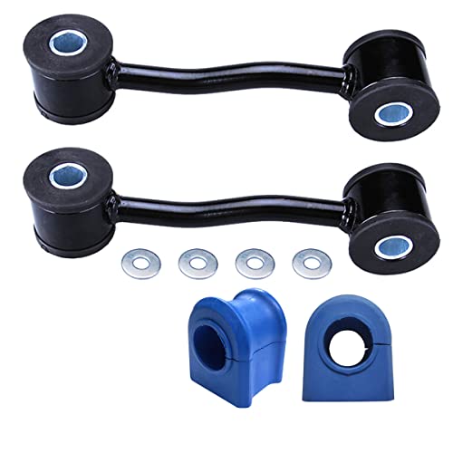 HHCM 4pc Front Sway Bar End Links and Front to Frame Stabilizer Bar Bushing Kit K7391 K200161 Sway Bar Bushing and Stabilizer Bar End Links for Jeep Liberty 2002 2003 2004 2005 2006 2007