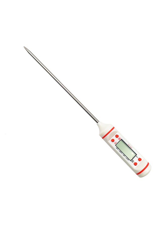 LDA Digital Cooking Food Thermometer Silver/Red/White 12cm - Image 2
