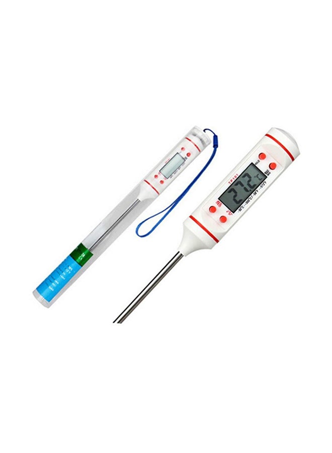 LDA Digital Cooking Food Thermometer Silver/Red/White 12cm - Image 3