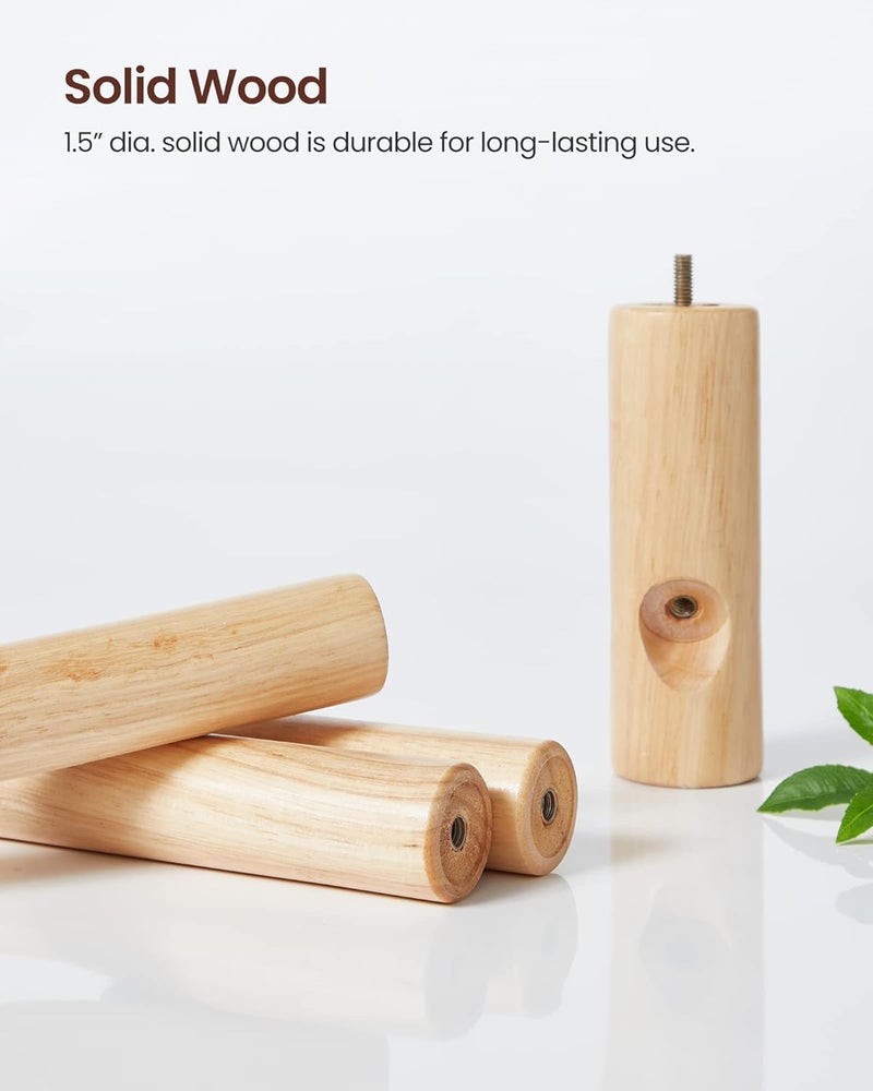 VASAGLE Solid Wood Coat Rack, Free Standing Coat Rack, Tree-Shaped Coat Rack with 8 Hooks, 3 Height Options, for Clothes, Hats, Bags, for Living Room, Bedroom, Home Office, Dark Walnut - Image 5