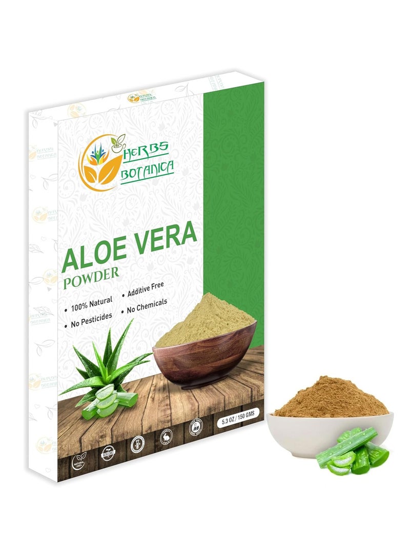 HERBS BOTANICA Aloe Vera Powder Organic for Hair Growth Skincare Haircare Organic, Moisturizing, and Soothing Aloe Barbadensis Vegan NO GMO 5.3oz 150g - Image 1