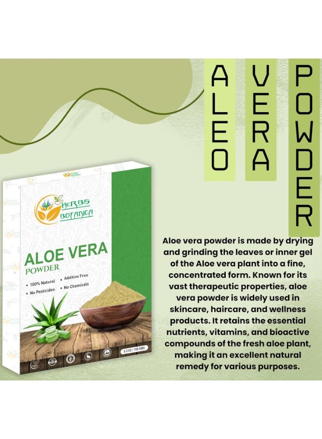 HERBS BOTANICA Aloe Vera Powder Organic for Hair Growth Skincare Haircare Organic, Moisturizing, and Soothing Aloe Barbadensis Vegan NO GMO 5.3oz 150g - Image 3