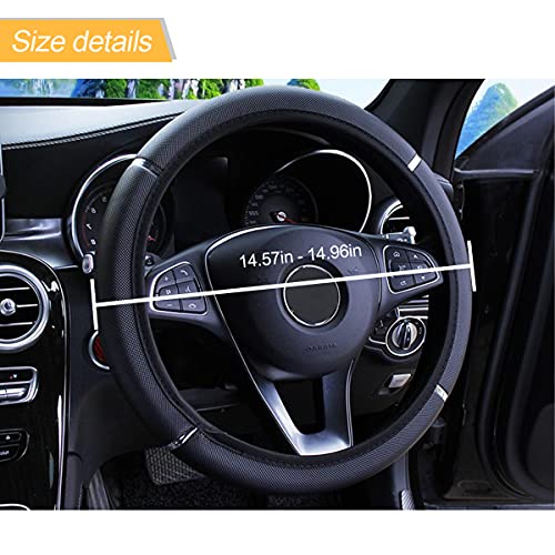 LoyaForba Car Steering Wheel Cover, Non-Slip, Elastic, Steering Wheel Cover for Men and Women, Universal Fit 15 Inches Cars, Vehicles, SUVs (Black) - Image 2